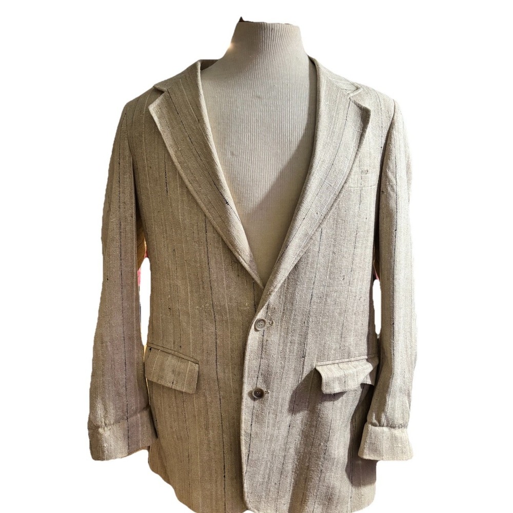 Vintage "Arnie" Arnold Palmer Pinstripe Blazer – 100% Silk – Men's 40L